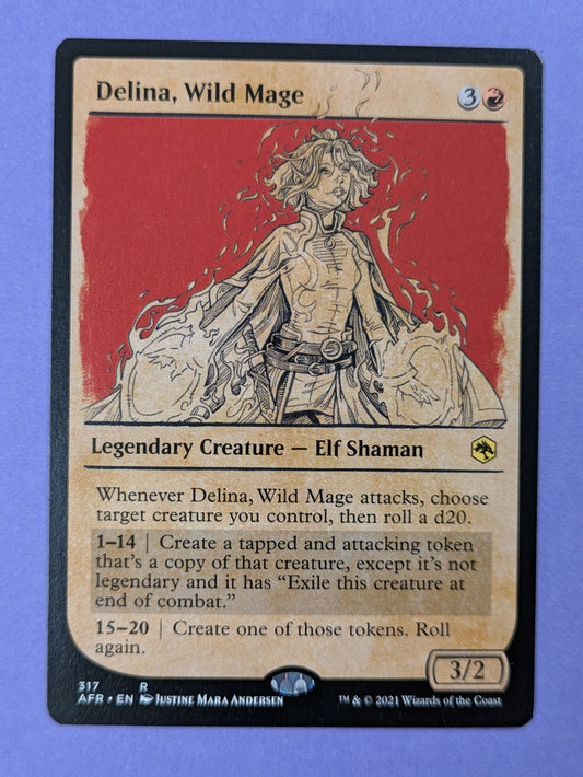 MTG Magic: Adventures in the Forgotten Realms: Delina, Wild Mage #317 Rare - NM