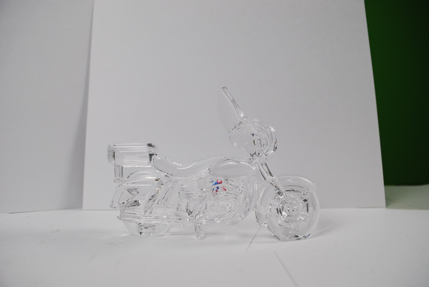 Hofbauer Magic Crystal American Biker Glass Retro Motorcycle Paperweight