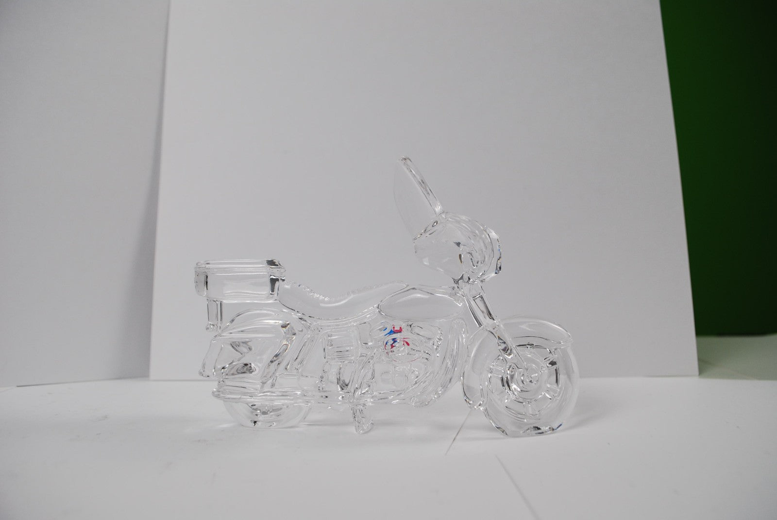 Hofbauer Magic Crystal American Biker Glass Retro Motorcycle Paperweight