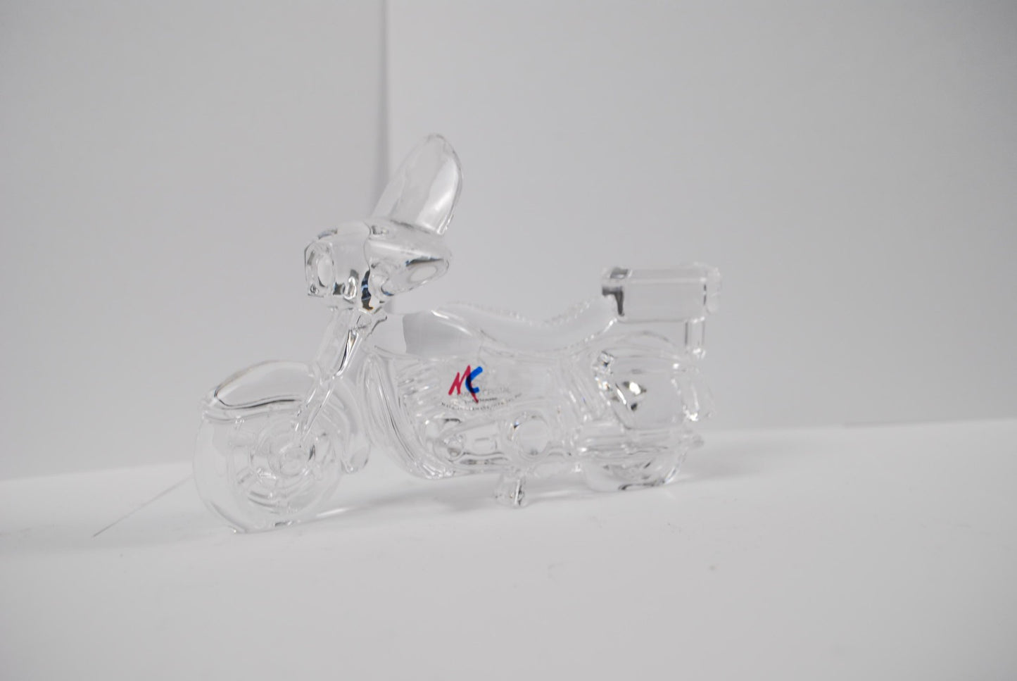 Hofbauer Magic Crystal American Biker Glass Retro Motorcycle Paperweight