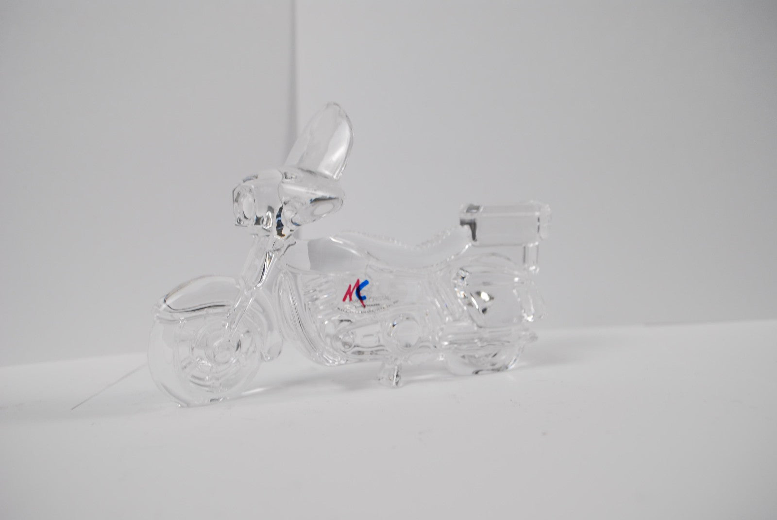 Hofbauer Magic Crystal American Biker Glass Retro Motorcycle Paperweight