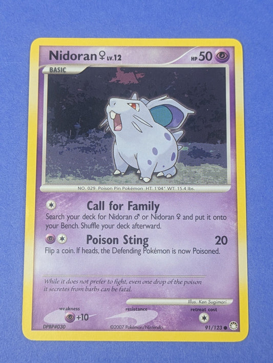 Nidoran (F) - 91/123 - Common Mysterious Treasures - Pokemon Card - LP