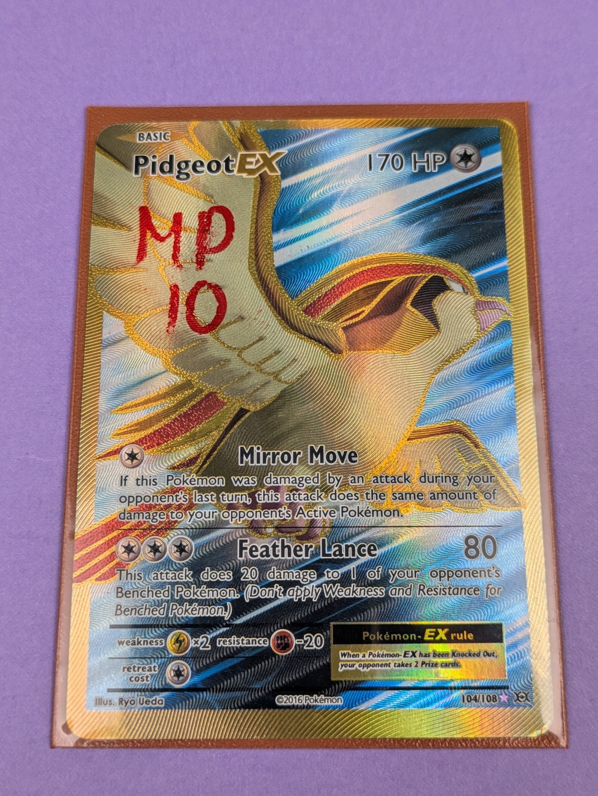 Pidgeot EX - 104/108 - Rare Ultra Holo Evolutions - Pokemon Card - MP