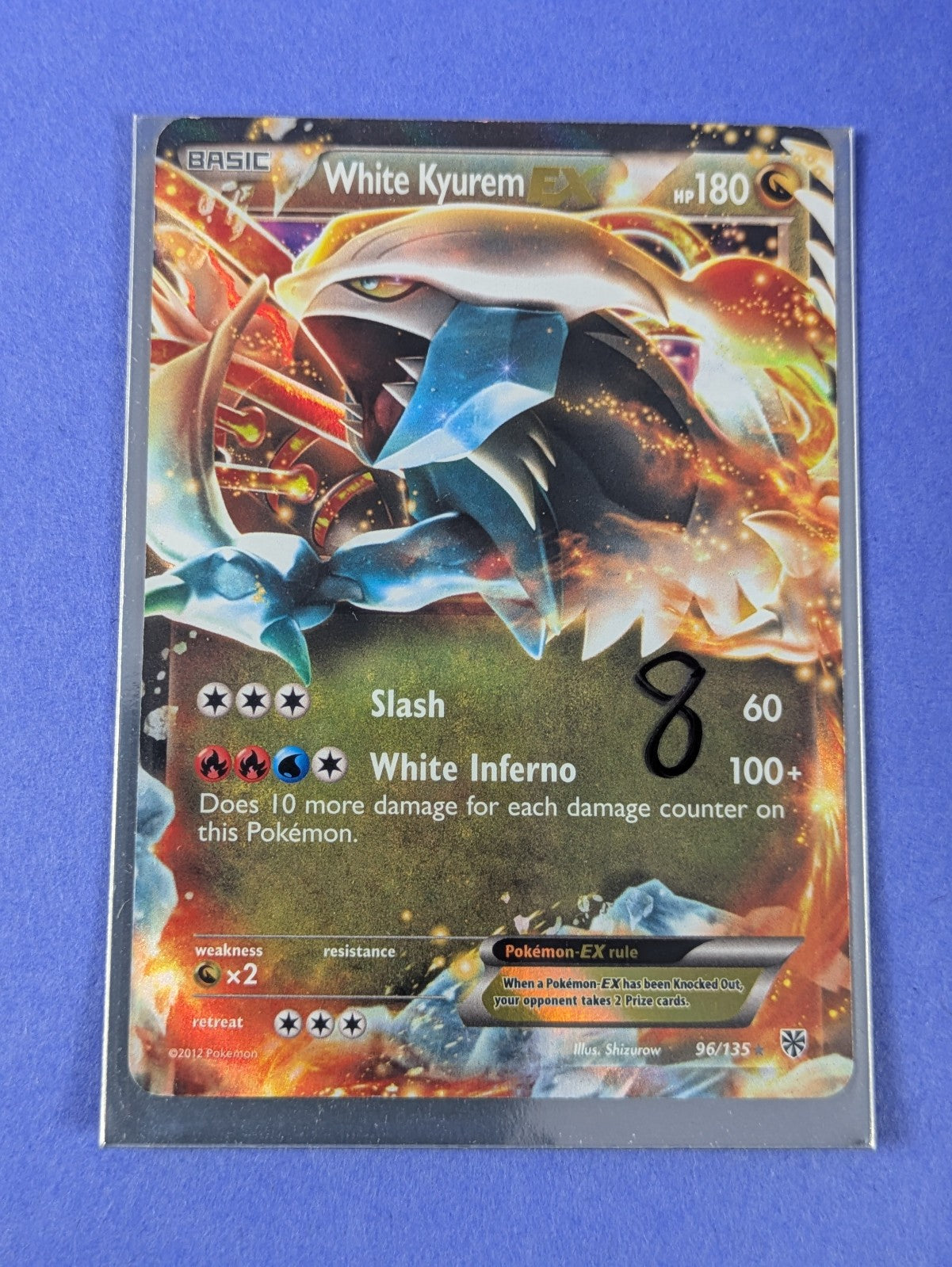 White Kyurem EX - 96/135 - Ultra Rare Holo Plasma Storm - Pokemon Card - NM