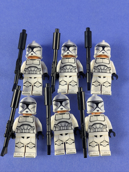 Lego Star Wars: Clone Trooper - Phase 1 Nougat Head (6X) sw1189 Set 40558