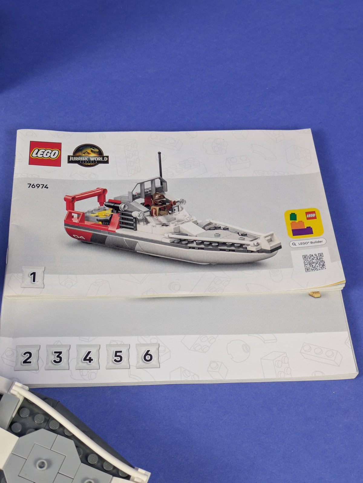 LEGO Jurassic World Brick-Built Mosasaurus Boat Mission 76974 Complete Set Pre-Owned