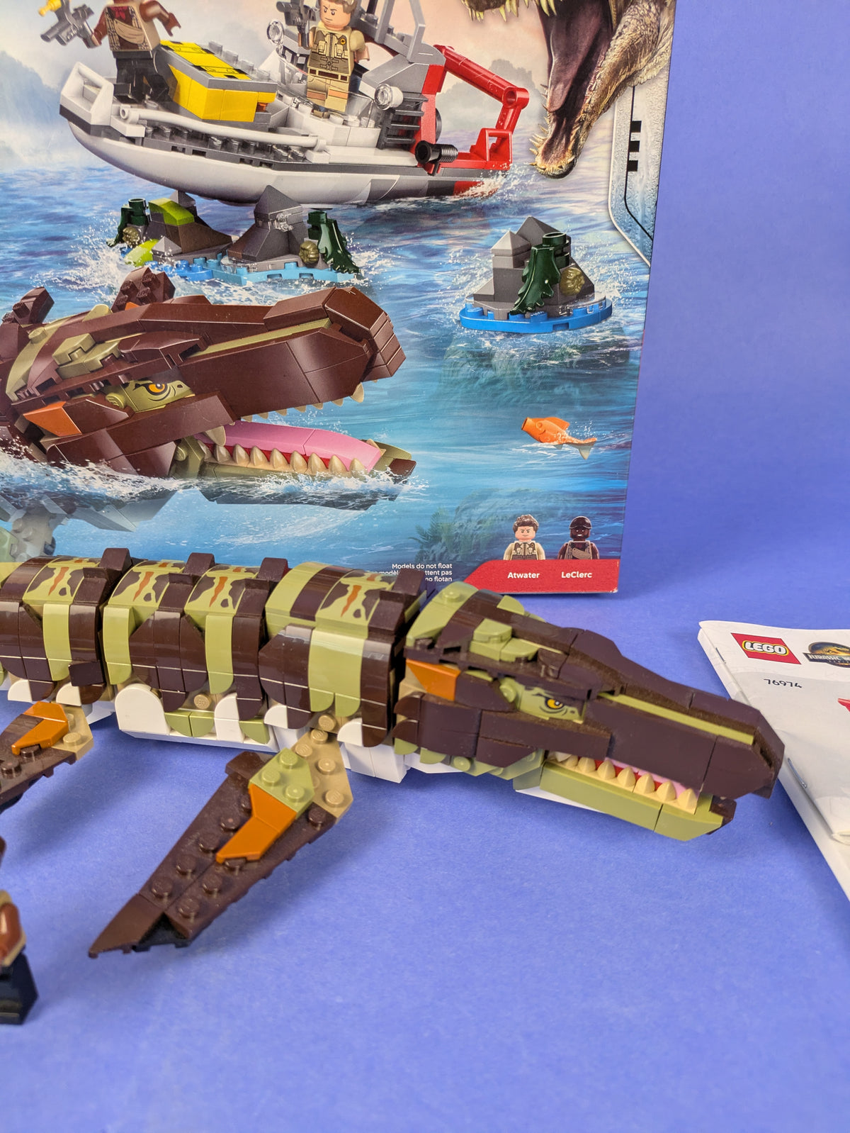 LEGO Jurassic World Brick-Built Mosasaurus Boat Mission 76974 Complete Set Pre-Owned