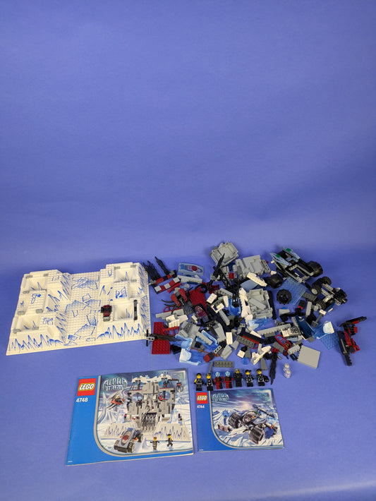 LEGO Alpha Team Tundra Tracker & Ogel's Mountain Fortress 4744 4748 Pre-Owned